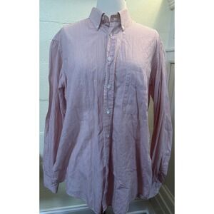 RAO‎ Tailored 100% Cotton Men's Dress Shirt Red & White Striped Size 41/16 Italy